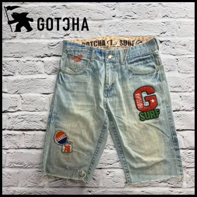 GOTCHA(ガッチャ)のGOTCHA　ガッチャ　デニム　ジーンズ　メンズ　レディース　ハーフパンツ　L メンズのパンツ(デニム/ジーンズ)の商品写真