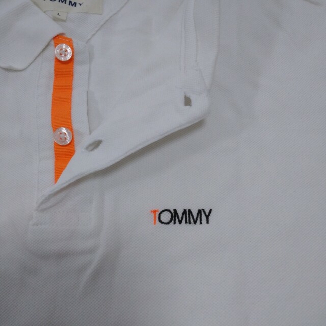 TOMMY HILFIGER(トミーヒルフィガー)のトミーヒルフィガー　半袖　ポロシャツ　ホワイト　Lサイズ メンズのトップス(ポロシャツ)の商品写真