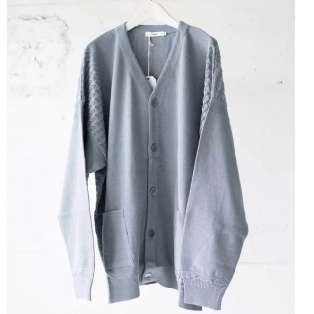 YASHIKI Unabara Cardigan PALE BLUEメンズ