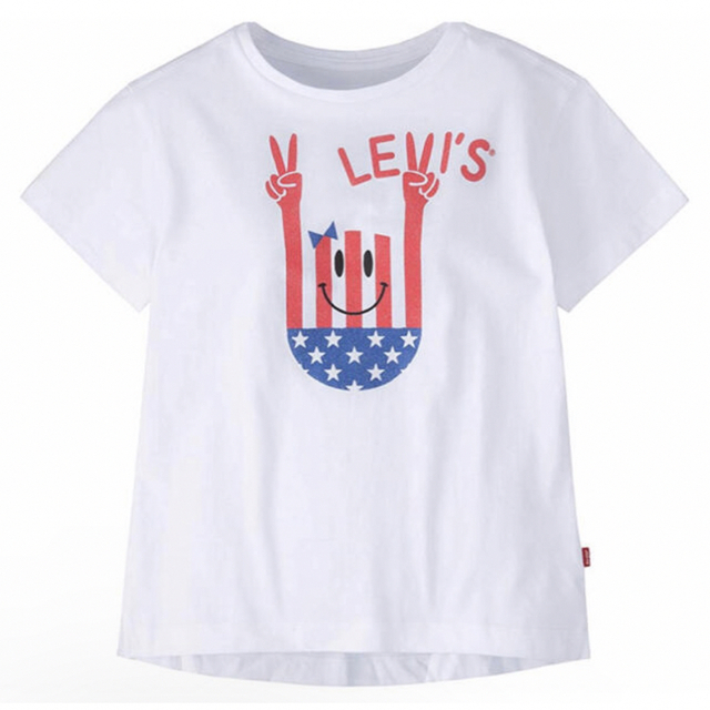 Levi's(リーバイス)の新品 リーバイス VサインV クルーネックTシャツ 100cm キッズ/ベビー/マタニティのキッズ服女の子用(90cm~)(Tシャツ/カットソー)の商品写真