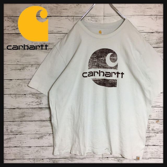 【人気BIGロゴ】カーハート　半袖プリントTシャツ　ブルーミント色　K174