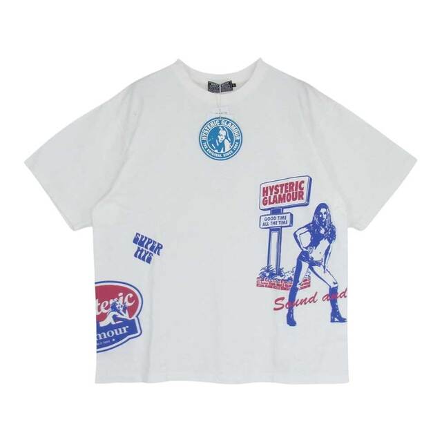 HYSTERIC GLAMOUR ヒステリックグラマー 02231CT16 ALWAYS GOOD TIME オールウェイズ グッド タイム 半袖 Tシャツ ホワイト系 L【新古品】【未使用】