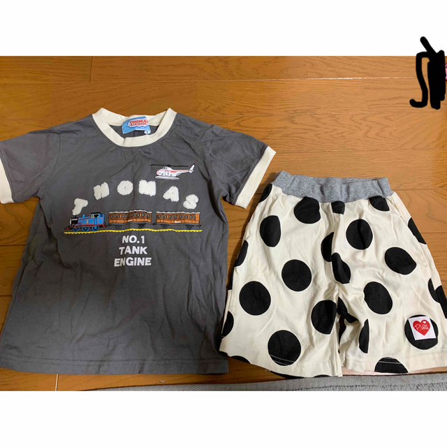 トーマス服100 水玉ズボン100 セット キッズ/ベビー/マタニティのキッズ服男の子用(90cm~)(Tシャツ/カットソー)の商品写真