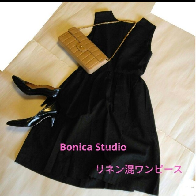 Bonica Studioリネン混ワンピースワンピース