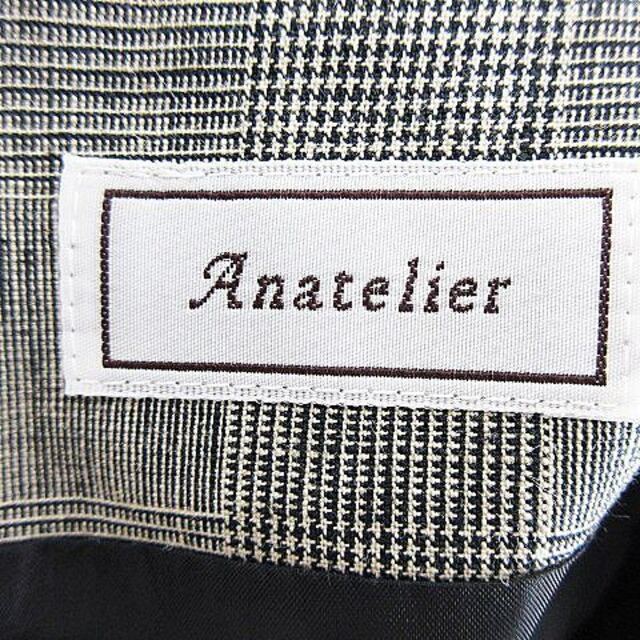 anatelier(アナトリエ)のアナトリエ ワンピース ひざ丈 バックファスナー リボン 麻 チェック 38 茶 レディースのワンピース(ひざ丈ワンピース)の商品写真