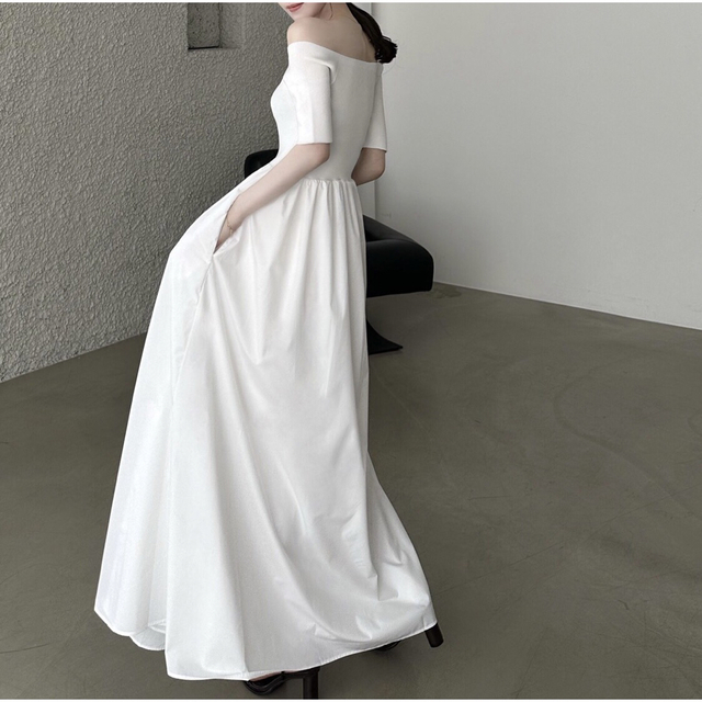 綿100％スカートMaison celon switching volume dress