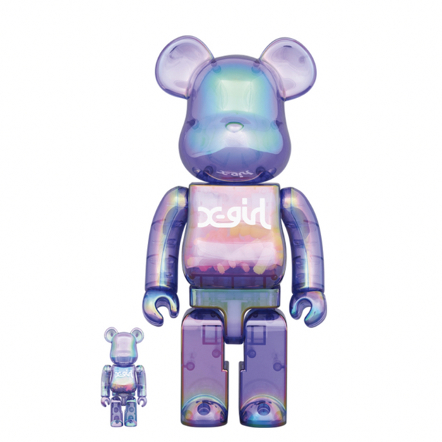 BE@RBRICK X-girl CLEAR PURPLE 100% 400%