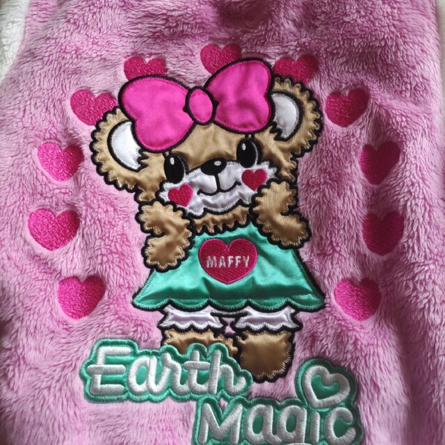 EARTHMAGIC - EARTHMAGIC☆キュートマフィー刺繍入りシルキーファー