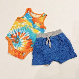 ベビーギャップ(babyGAP)のまとめ売り 70 80 ロンパース パンツ　男の子 女の子 タイダイ おしゃれ(ロンパース)