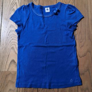 プチバトー(PETIT BATEAU)のPUTITBATEA　プチバトー　Tシャツ　ブルー　リボン 8ans 128cm(Tシャツ/カットソー)