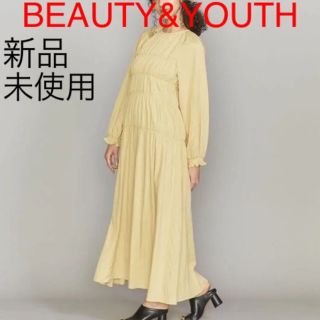 ビューティアンドユースユナイテッドアローズ(BEAUTY&YOUTH UNITED ARROWS)の【新品未使用】BEAUTY&YOUTH シャーリングティアードマキシワンピース(ロングワンピース/マキシワンピース)