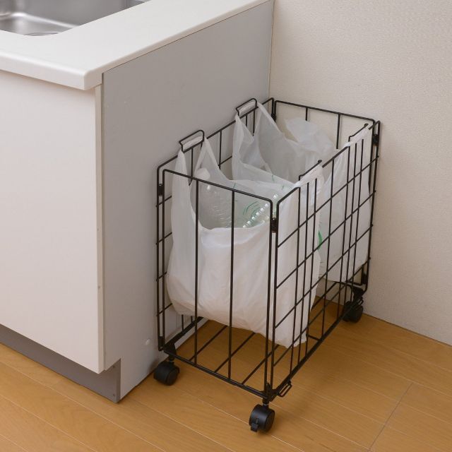 山善 ゴミ箱 幅45.5×奥行30×高さ60.5cm スリム 分別 ストッパー付