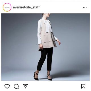 美品♡Aveniretoile サイドリボンロング ブラウス♡ホワイト♡エムプル