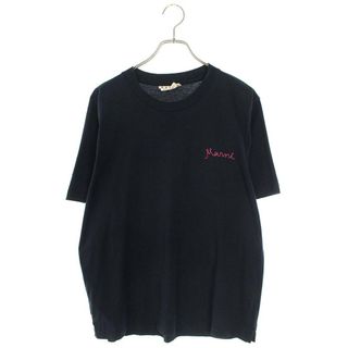 マルニ(Marni)のマルニ  21AW  THJE0211X5 イタリックロゴ刺繍Tシャツ メンズ 46(Tシャツ/カットソー(半袖/袖なし))