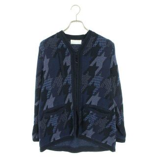 マメ(mame)のマメ  23SS  MM23PS-KN724  Houndstooth Knitted Jacket 千鳥柄ニットジャケットブルゾン レディース 2(ブルゾン)