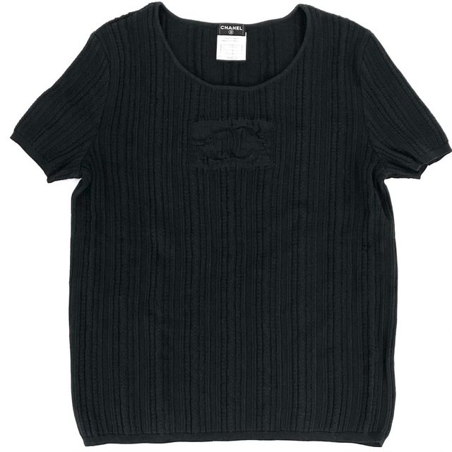 CHANEL シャネル ニット 半袖 リブ サマーニットトップス ココマーク