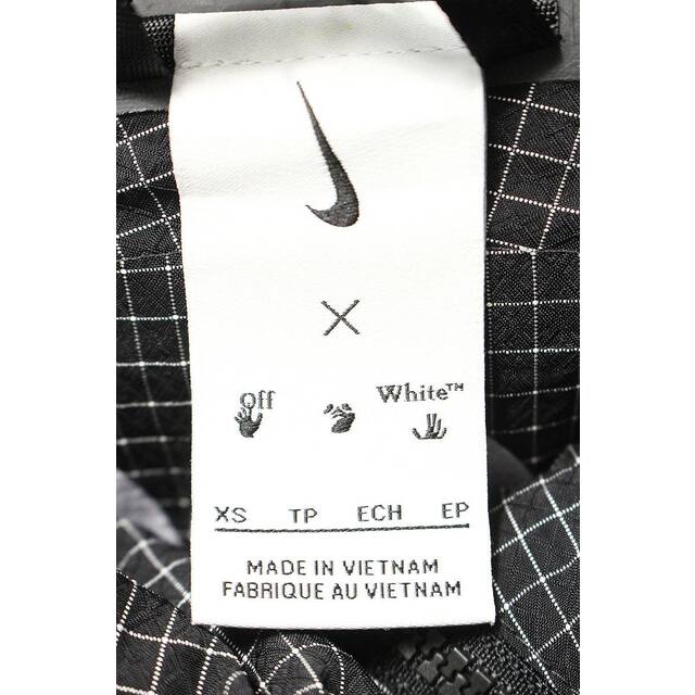 ナイキ ×オフホワイト OFF-WHITE  AS NRG OFF-WHITE JACKET DN1750-010 ロゴ刺繍ナイロンフーデットジャケット メンズ XS