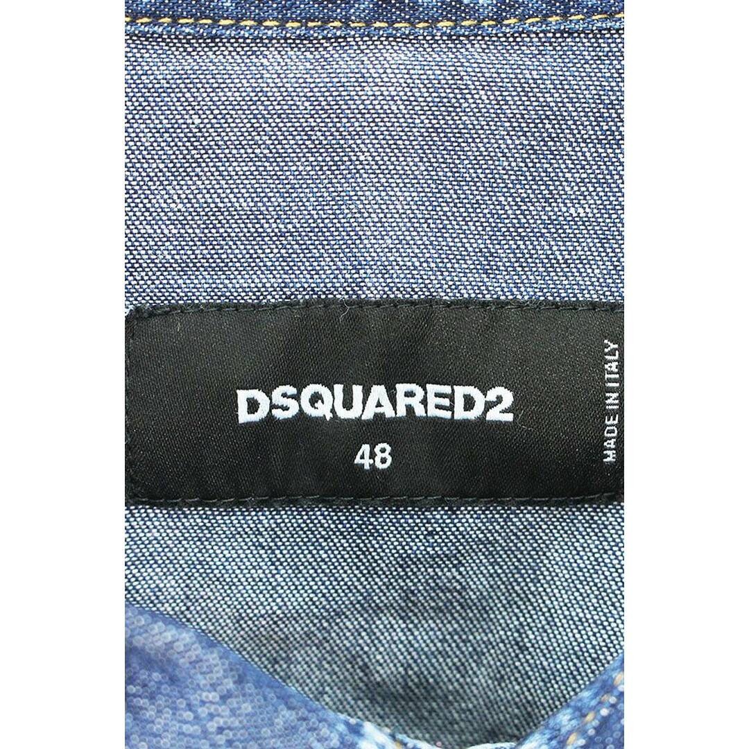 DSQUARED2(ディースクエアード)のディースクエアード  19AW  S74DM0267 マルチワッペンデニム長袖シャツ  メンズ 48 メンズのトップス(シャツ)の商品写真