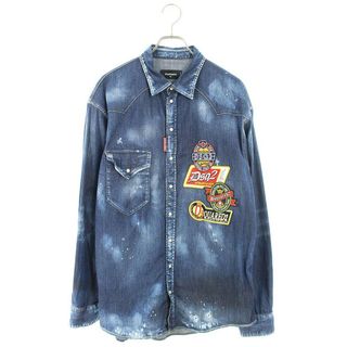 ディースクエアード(DSQUARED2)のディースクエアード  19AW  S74DM0267 マルチワッペンデニム長袖シャツ  メンズ 48(シャツ)