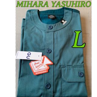 ミハラヤスヒロ(MIHARAYASUHIRO)のミハラヤスヒロ gu コラボ商品　ベースボールシャツ　L 5分袖　未使用ブルー(Tシャツ/カットソー(半袖/袖なし))