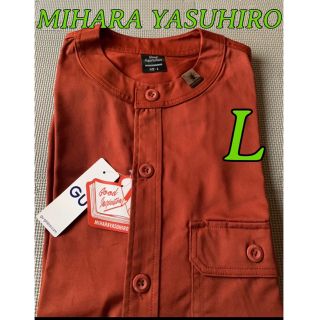 ミハラヤスヒロ(MIHARAYASUHIRO)のミハラヤスヒロ gu コラボ商品　ベースボールシャツ　L 5分袖　未使用オレンジ(Tシャツ/カットソー(半袖/袖なし))