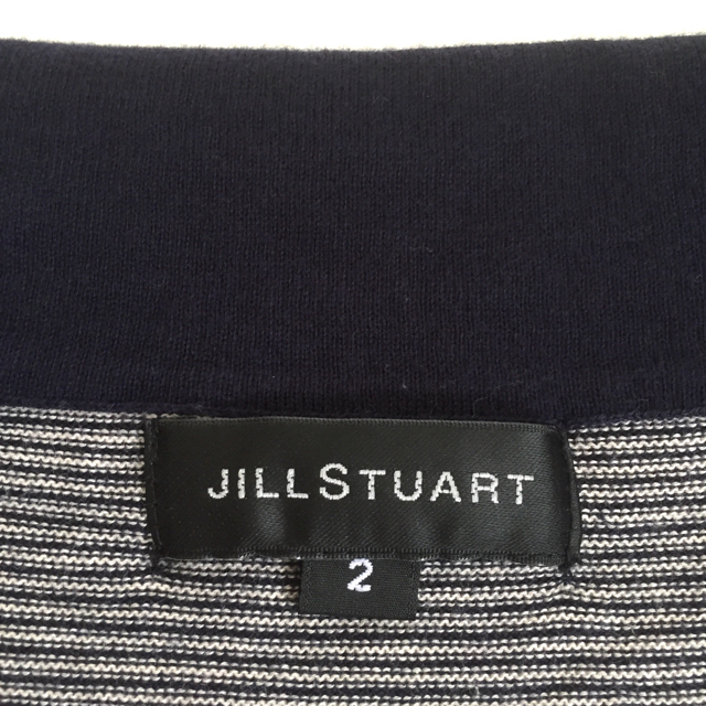 JILLSTUART(ジルスチュアート)の【美品】JILL STUART 半袖ボーダーニットワンピース レディースのワンピース(ミニワンピース)の商品写真