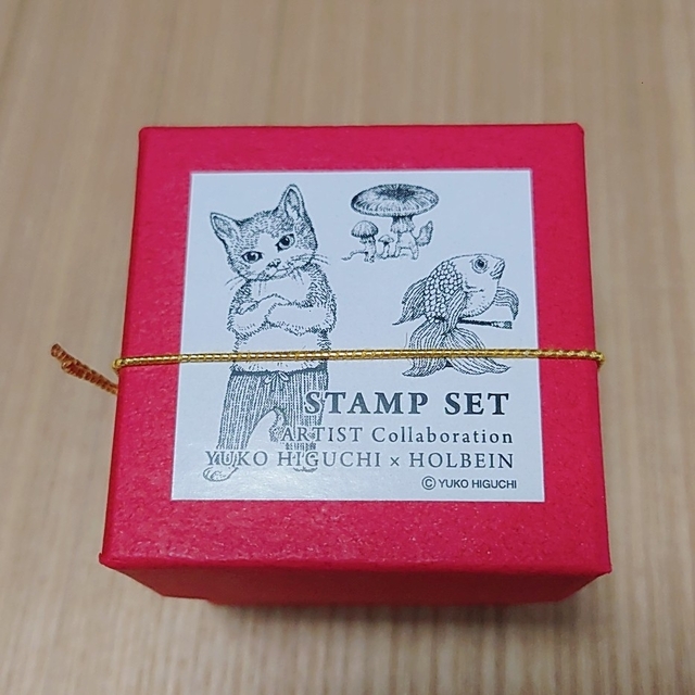 ヒグチユウコ × ホルベイン スタンプセット(YH-A)ねこ・きのこ・金魚