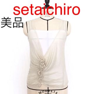 セタイチロウ(seta ichiro)の【美品】setaichiro ノースリーブデザインカットソー(カットソー(半袖/袖なし))