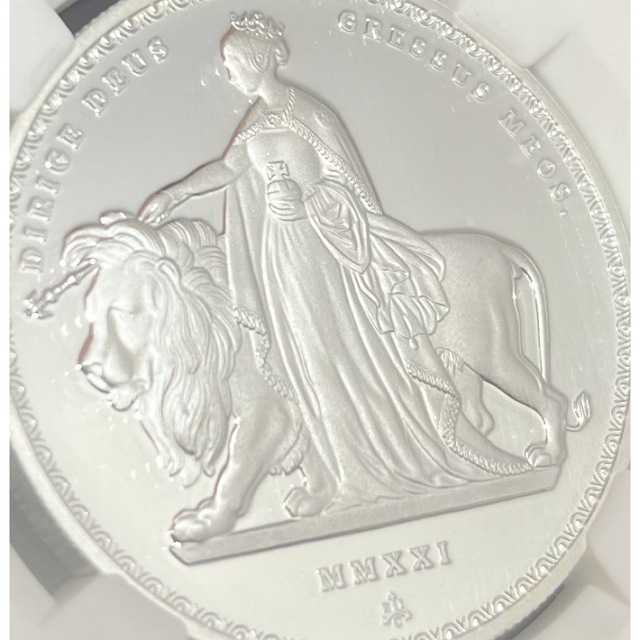 2021年イギリス セントヘレナ ウナとライオン1oz銀貨 初期版PF69UCドイツ