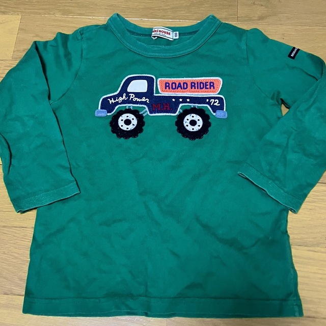 ミキハウス100cm新品 プッチー君長袖Tシャツ ダンプカー ダブルビー