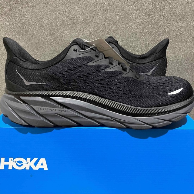 HOKA ONE ONE(ホカオネオネ)の【新品】HOKA  ホカ CLIFTON8 クリフトン8 ブラック 26.5cm メンズの靴/シューズ(スニーカー)の商品写真