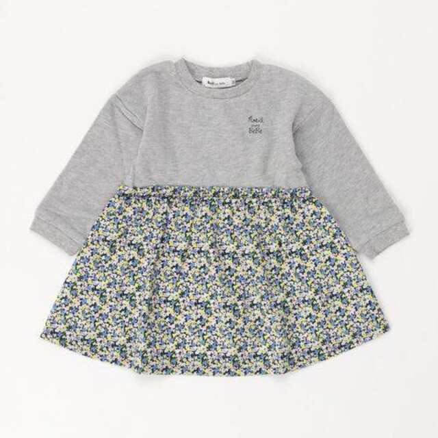 BEBE Noeil(ベベノイユ)のNoeil aim BeBe　フラワープリントドッキングワンピース キッズ/ベビー/マタニティのキッズ服女の子用(90cm~)(ワンピース)の商品写真