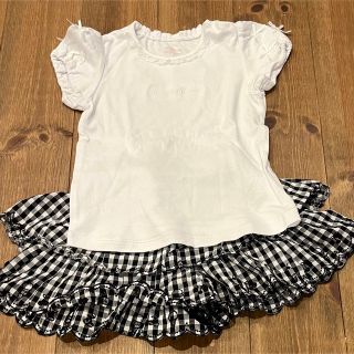 メゾピアノ(mezzo piano)の【美品】メゾピアノ✳︎半袖✳︎Tシャツ✳︎キュロット✳︎夏服✳︎キッズ✳︎セット(Tシャツ/カットソー)