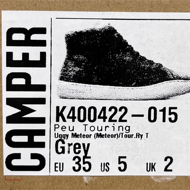 新品 Camper Peu Touring カンペール ペウ ツーリング グレー 新品 Camper Peu Touring カンペール ペウ ツーリング グレー