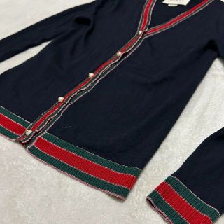 ライトニングボルト 849美品 グッチ カーディガン パールロゴボタン XS