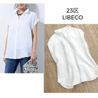 ニジュウサンク(23区)の23区＊LIBECOリネン2wayブラウス　フレンチ　カシュクール　LIBECO(シャツ/ブラウス(半袖/袖なし))