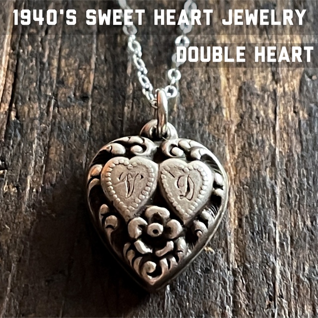 1940's Sweet Heart jewelry勿忘草ヴィンテージネックレス