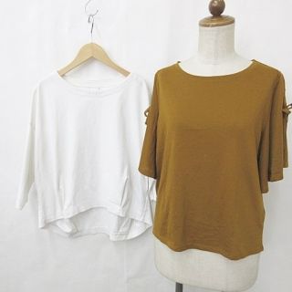 アーバンリサーチ(URBAN RESEARCH)のアーバンリサーチ items ドアーズ カットソー 2枚 半袖 茶 白 One(カットソー(半袖/袖なし))