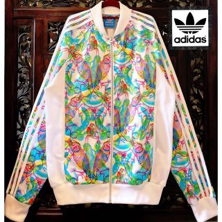 アディダス(adidas)のアディダス 爬虫類 カラフル 芸術 カメレオン ジャージ ジャケット ブルゾン(ジャージ)