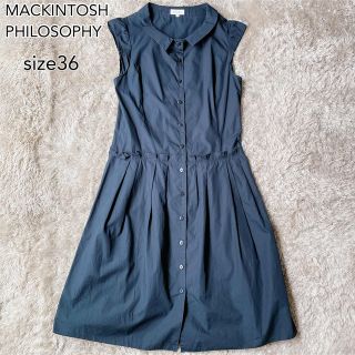 マッキントッシュフィロソフィー(MACKINTOSH PHILOSOPHY)のマッキントッシュ　ワンピース　Aライン　フォーマル　ネイビー　シャツワンピース(ひざ丈ワンピース)