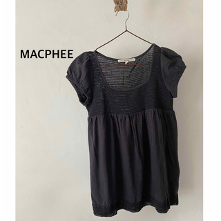 マカフィー(MACPHEE)のMACPHEE マカフィー　トゥモローランド　ブラック　トップス　サイズ1(カットソー(半袖/袖なし))