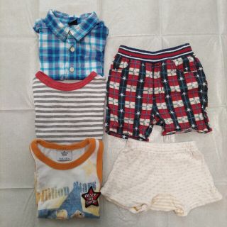 ベビーギャップ(babyGAP)のキッズ　ベビー　半袖　シャツ　Tシャツ　タンクトップ　半ズボン　セット　80(シャツ/カットソー)