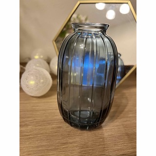 フラワーベース　ガラス花瓶　【ブラック】(花瓶)