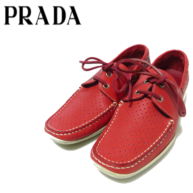 PRADA(プラダ)の極美品 PRADA プラダ 本革 レザー ドライビングシューズ 約23.5㎝ レディースの靴/シューズ(ローファー/革靴)の商品写真