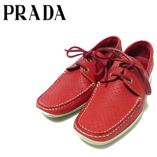 プラダ(PRADA)の極美品 PRADA プラダ 本革 レザー ドライビングシューズ 約23.5㎝(ローファー/革靴)