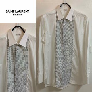 SAINT LAURENT PARIS エディ期 ITALY製 切替ドレスシャツ