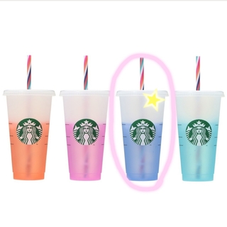 スターバックスコーヒー(Starbucks Coffee)の☆新品☆カラーチェンジ リユーザブル カップ　ブルー(タンブラー)