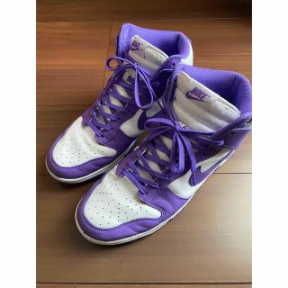 ナイキ(NIKE)のナイキ ダンク ハイ ウィメンズ パープル ホワイト NIKE DUNK 29(スニーカー)