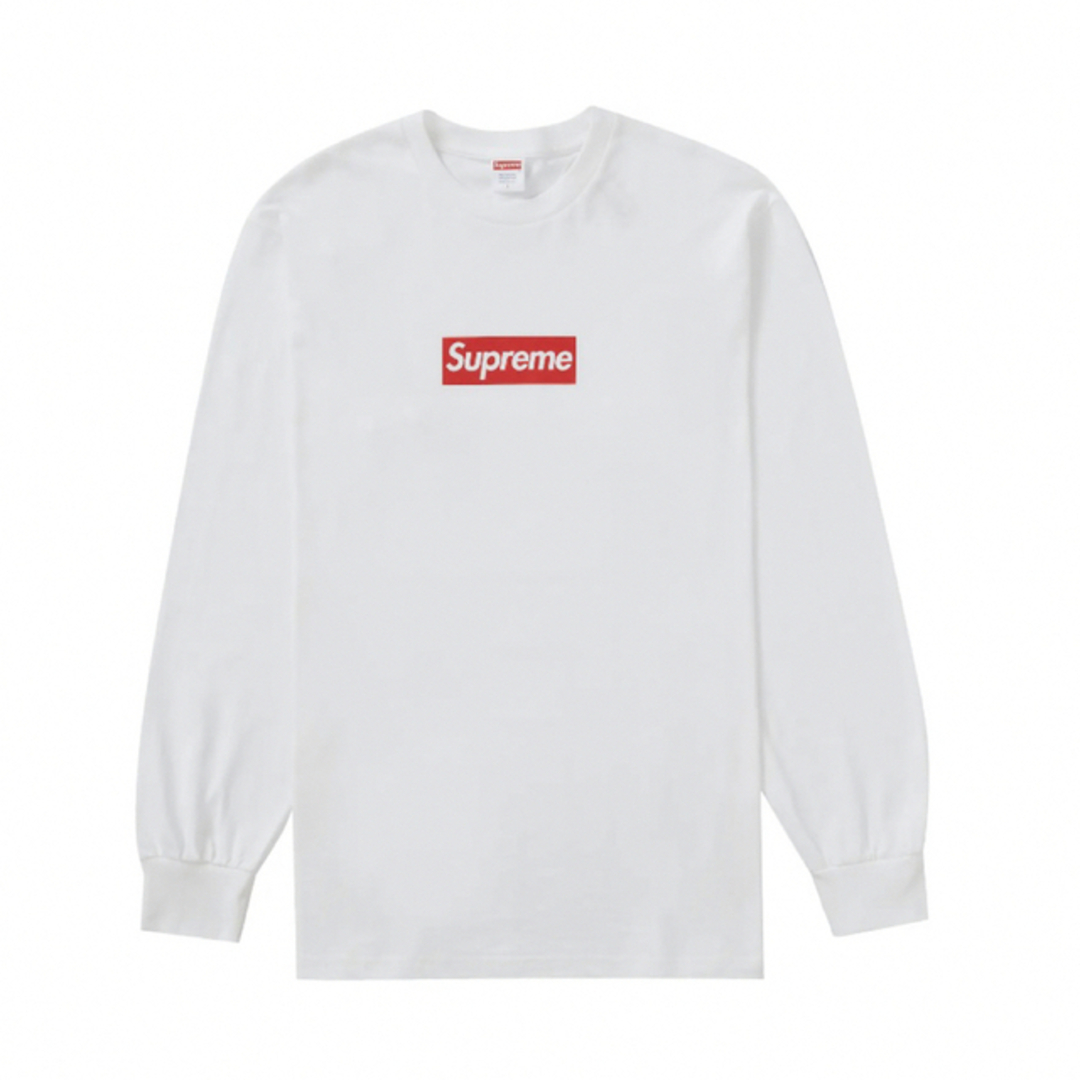 box logo l/s S long sleev tee white 白メンズ