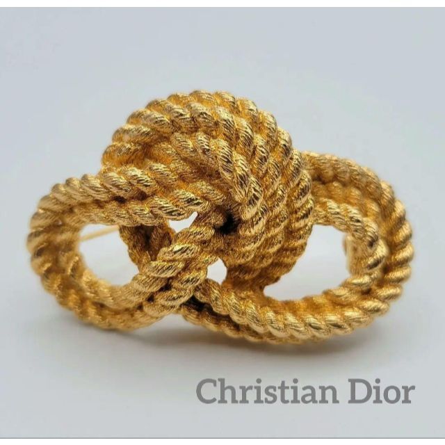 Dior ディオール　Christian Dior ロープ　ゴールド　ブローチ